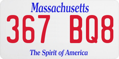 MA license plate 367BQ8