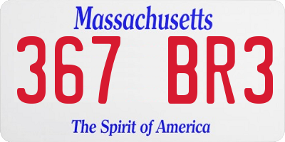 MA license plate 367BR3