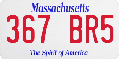 MA license plate 367BR5