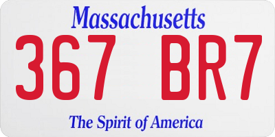 MA license plate 367BR7