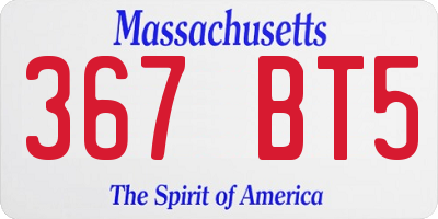 MA license plate 367BT5