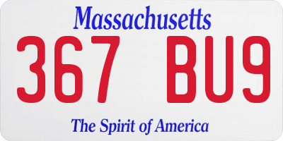 MA license plate 367BU9