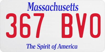 MA license plate 367BV0