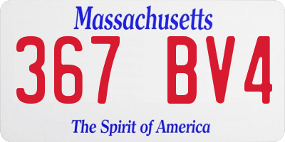 MA license plate 367BV4