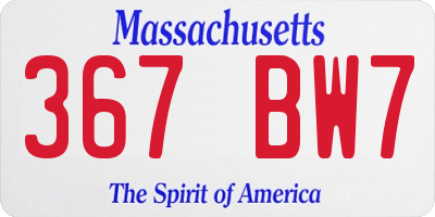 MA license plate 367BW7