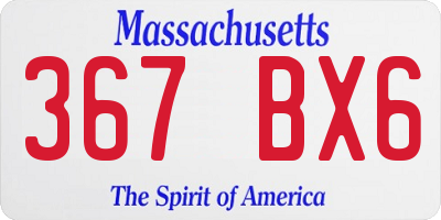 MA license plate 367BX6
