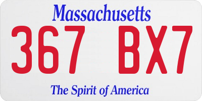 MA license plate 367BX7