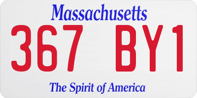 MA license plate 367BY1
