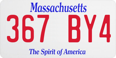 MA license plate 367BY4