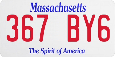 MA license plate 367BY6