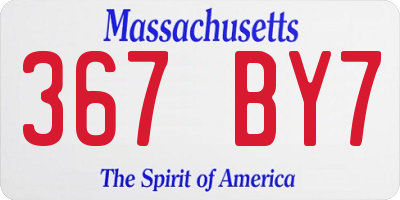 MA license plate 367BY7