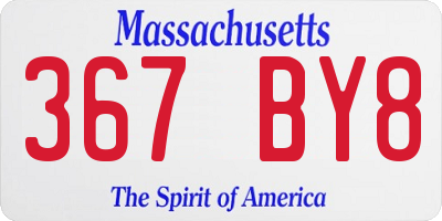 MA license plate 367BY8