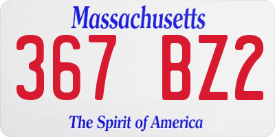 MA license plate 367BZ2