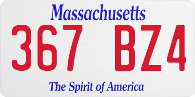 MA license plate 367BZ4