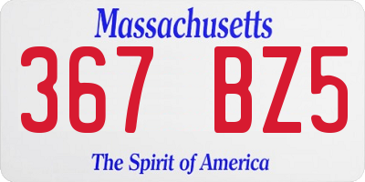 MA license plate 367BZ5