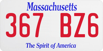 MA license plate 367BZ6