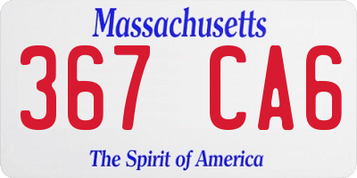 MA license plate 367CA6