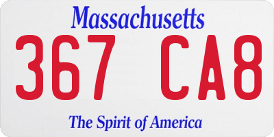 MA license plate 367CA8