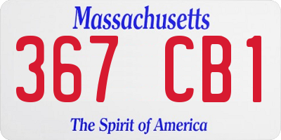 MA license plate 367CB1