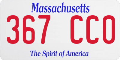 MA license plate 367CC0