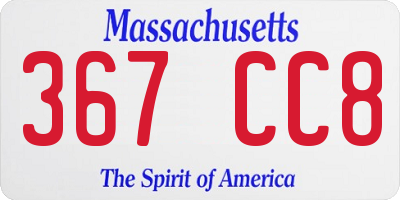 MA license plate 367CC8