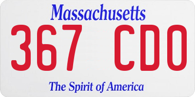 MA license plate 367CD0