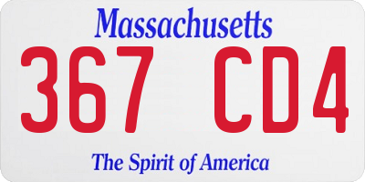 MA license plate 367CD4