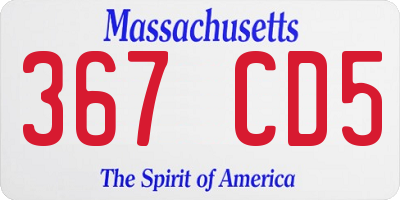 MA license plate 367CD5