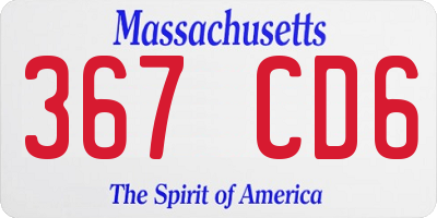 MA license plate 367CD6