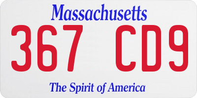 MA license plate 367CD9