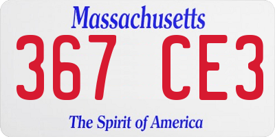 MA license plate 367CE3