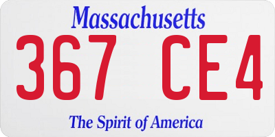 MA license plate 367CE4
