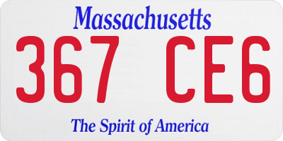 MA license plate 367CE6