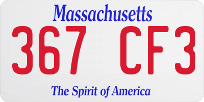 MA license plate 367CF3