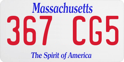 MA license plate 367CG5