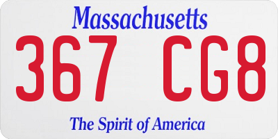 MA license plate 367CG8