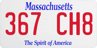 MA license plate 367CH8