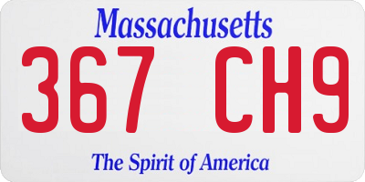 MA license plate 367CH9
