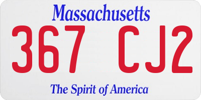 MA license plate 367CJ2