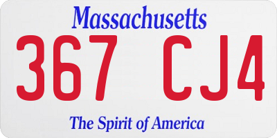 MA license plate 367CJ4