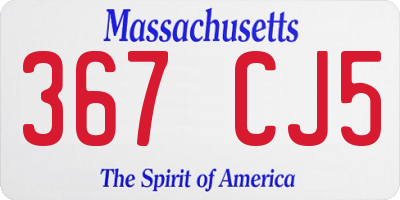MA license plate 367CJ5