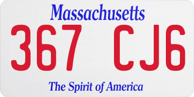 MA license plate 367CJ6