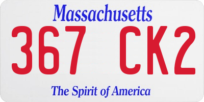 MA license plate 367CK2