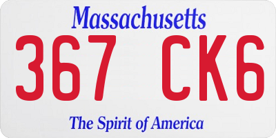 MA license plate 367CK6