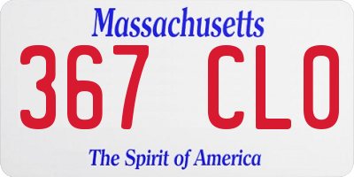 MA license plate 367CL0