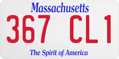 MA license plate 367CL1