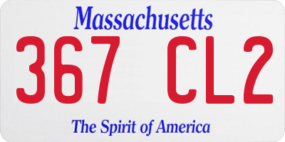 MA license plate 367CL2