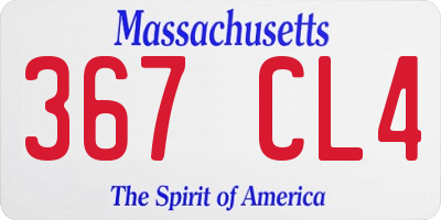 MA license plate 367CL4