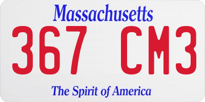 MA license plate 367CM3