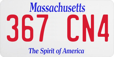 MA license plate 367CN4